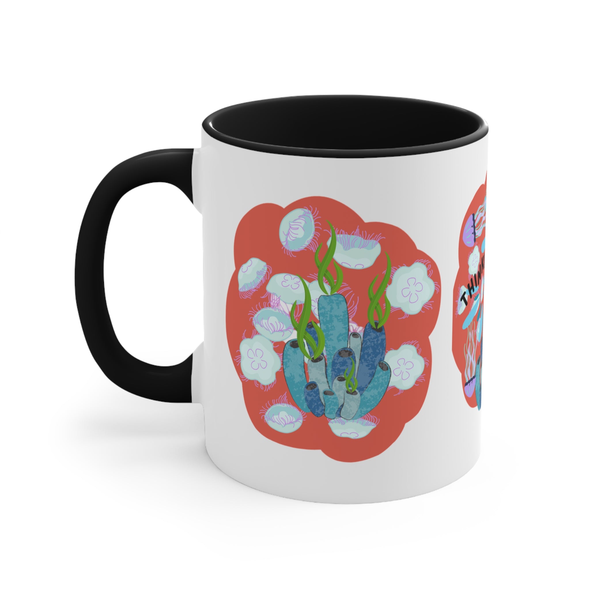 Thinking of You Accent Mugs | Colorful Ocean Design, Unique Gift for Coffee Lovers, Thoughtful Present for Friends, Home Decor, Sea Life Mug