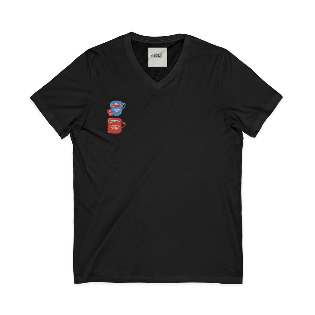 Cozy Beverage V-Neck Tee, Coffee Lovers Gift