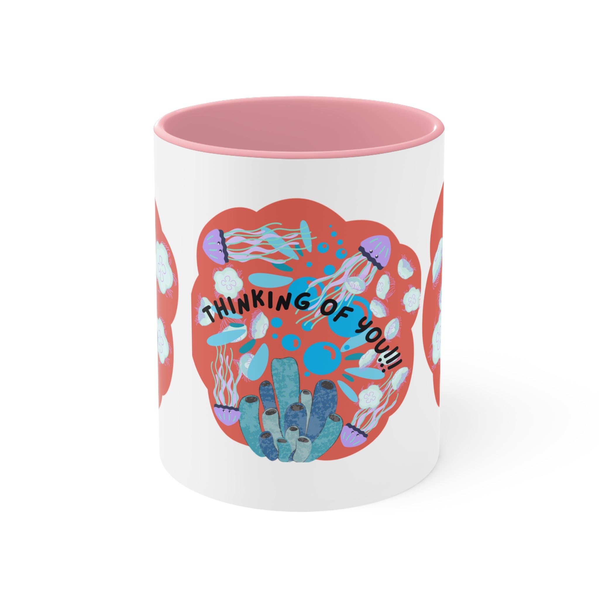 Thinking of You Accent Mugs | Colorful Ocean Design, Unique Gift for Coffee Lovers, Thoughtful Present for Friends, Home Decor, Sea Life Mug