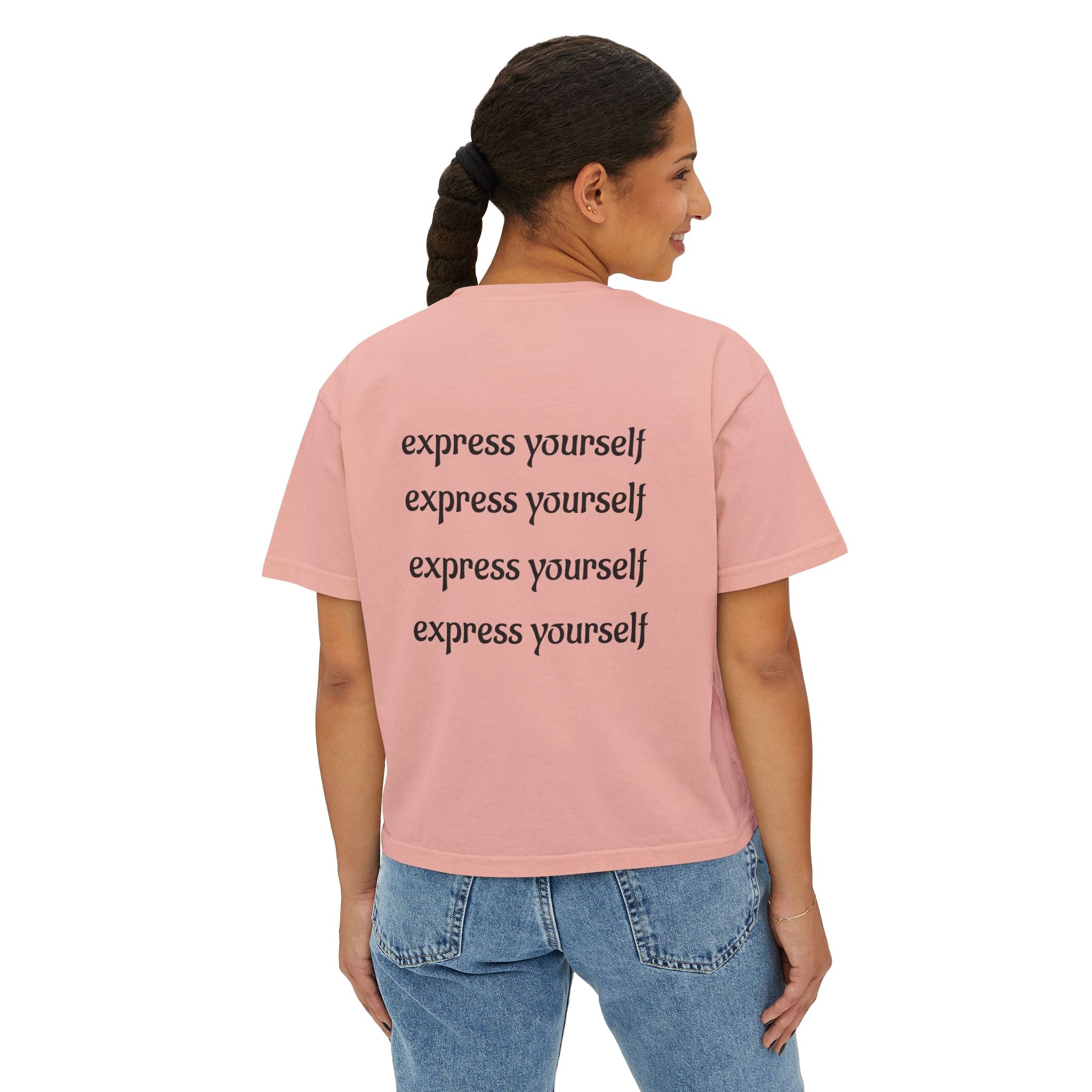 Express Yourself Women's Boxy Tee, Feminist T-Shirt, Artistic Graphic Top, Casual Summer Wear, Gift for Her