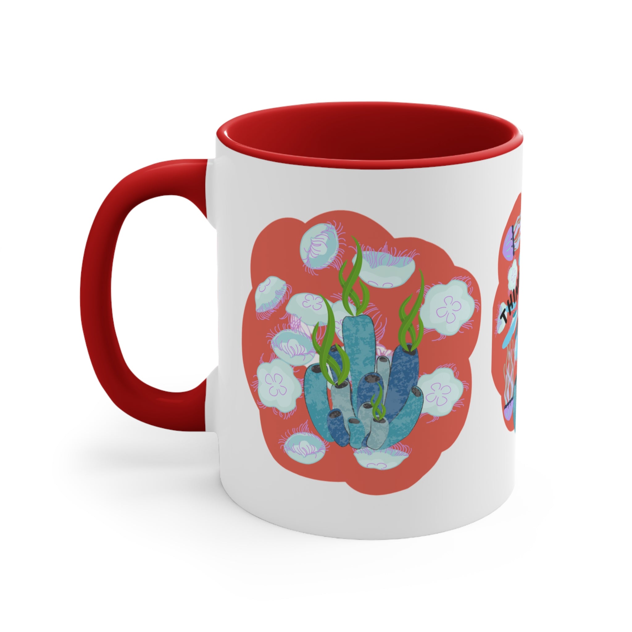 Thinking of You Accent Mugs | Colorful Ocean Design, Unique Gift for Coffee Lovers, Thoughtful Present for Friends, Home Decor, Sea Life Mug