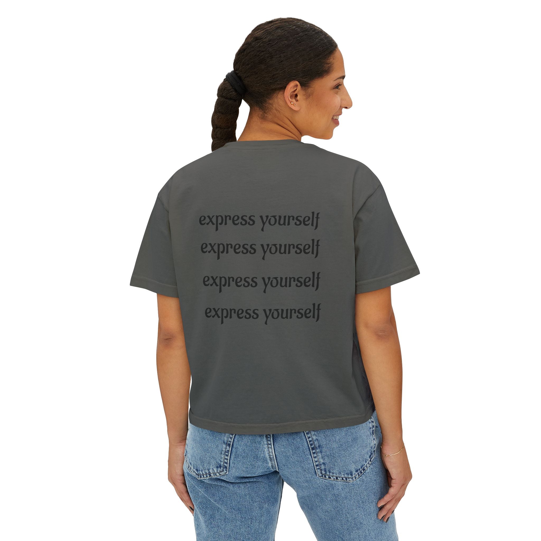 Express Yourself Women's Boxy Tee, Feminist T-Shirt, Artistic Graphic Top, Casual Summer Wear, Gift for Her