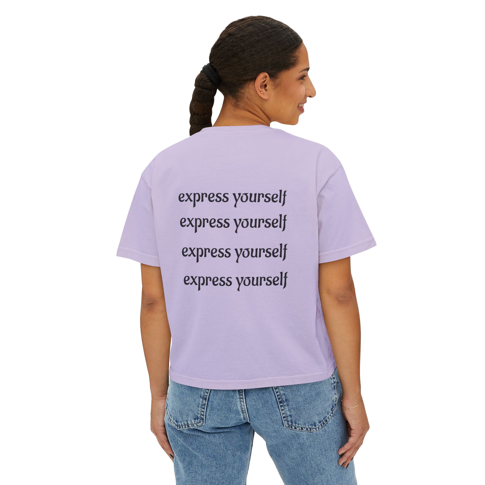 Express Yourself Women's Boxy Tee, Feminist T-Shirt, Artistic Graphic Top, Casual Summer Wear, Gift for Her