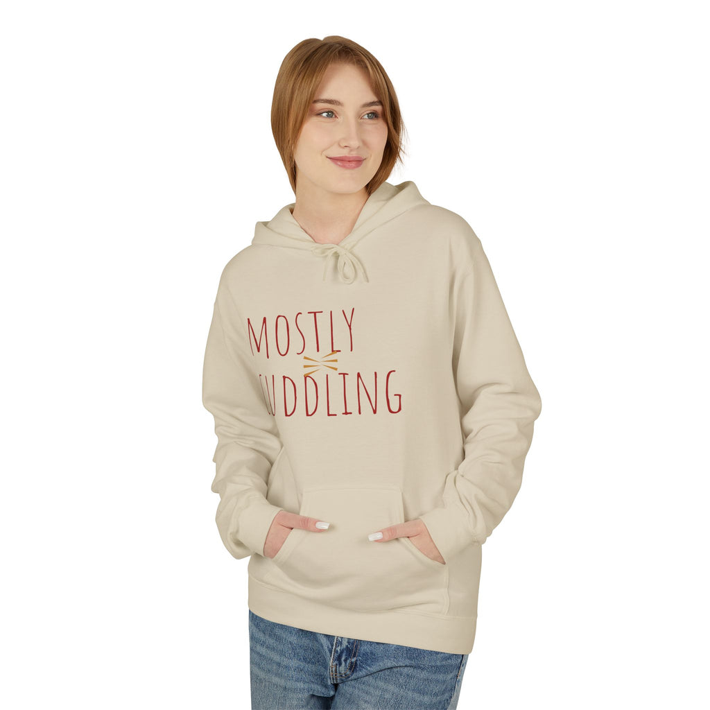 Mostly Cuddling Hoodie — "HappyMe"