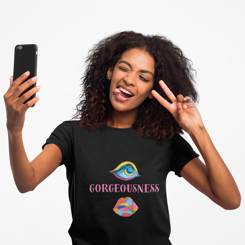 Gorgeousness V-Neck Tee, Unisex Graphic Shirt, Fashion Tee, Colorful Art Shirt, Trendy Gift, Casual Wear, Birthday Apparel