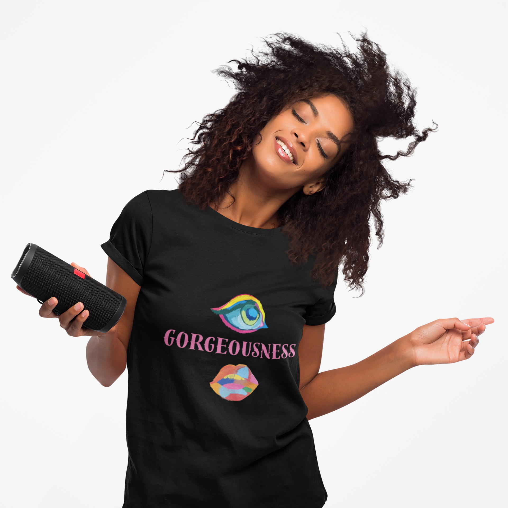 Gorgeousness V-Neck Tee, Unisex Graphic Shirt, Fashion Tee, Colorful Art Shirt, Trendy Gift, Casual Wear, Birthday Apparel