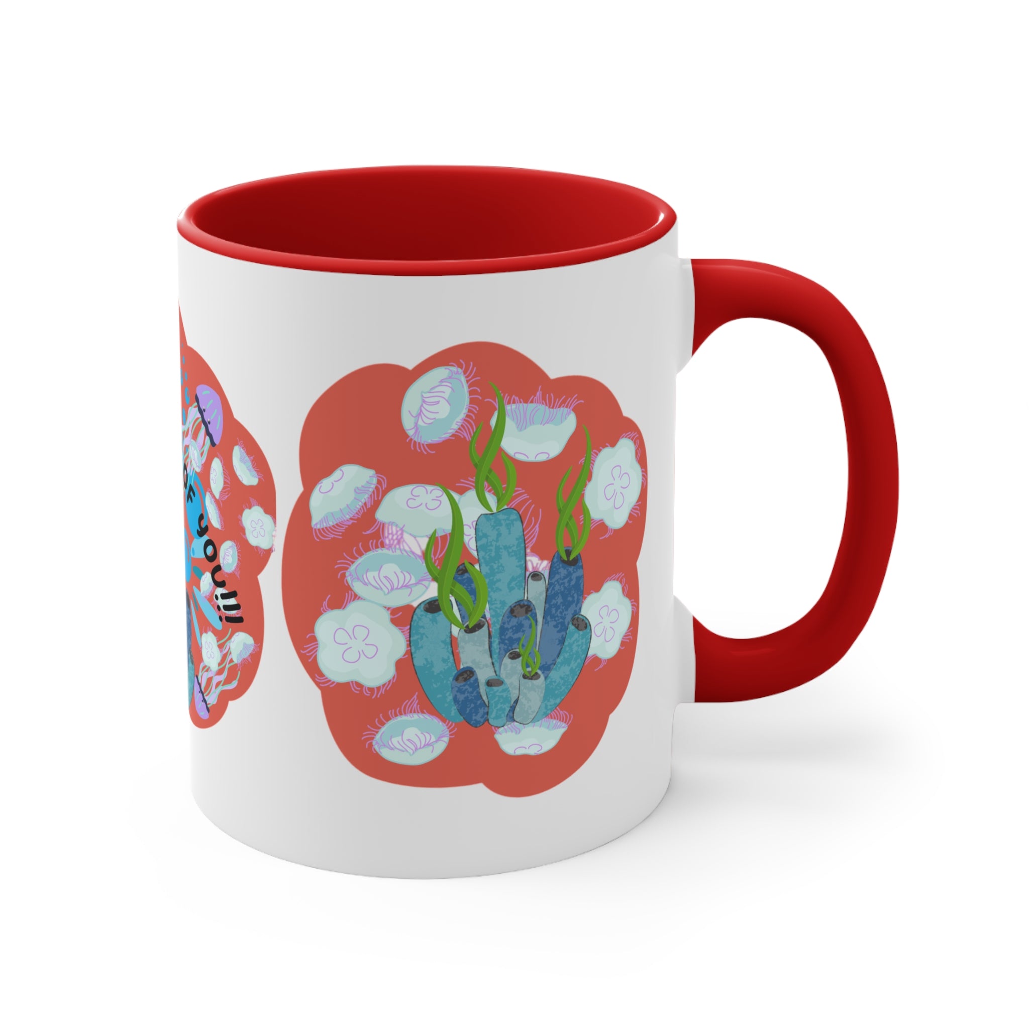 Thinking of You Accent Mugs | Colorful Ocean Design, Unique Gift for Coffee Lovers, Thoughtful Present for Friends, Home Decor, Sea Life Mug