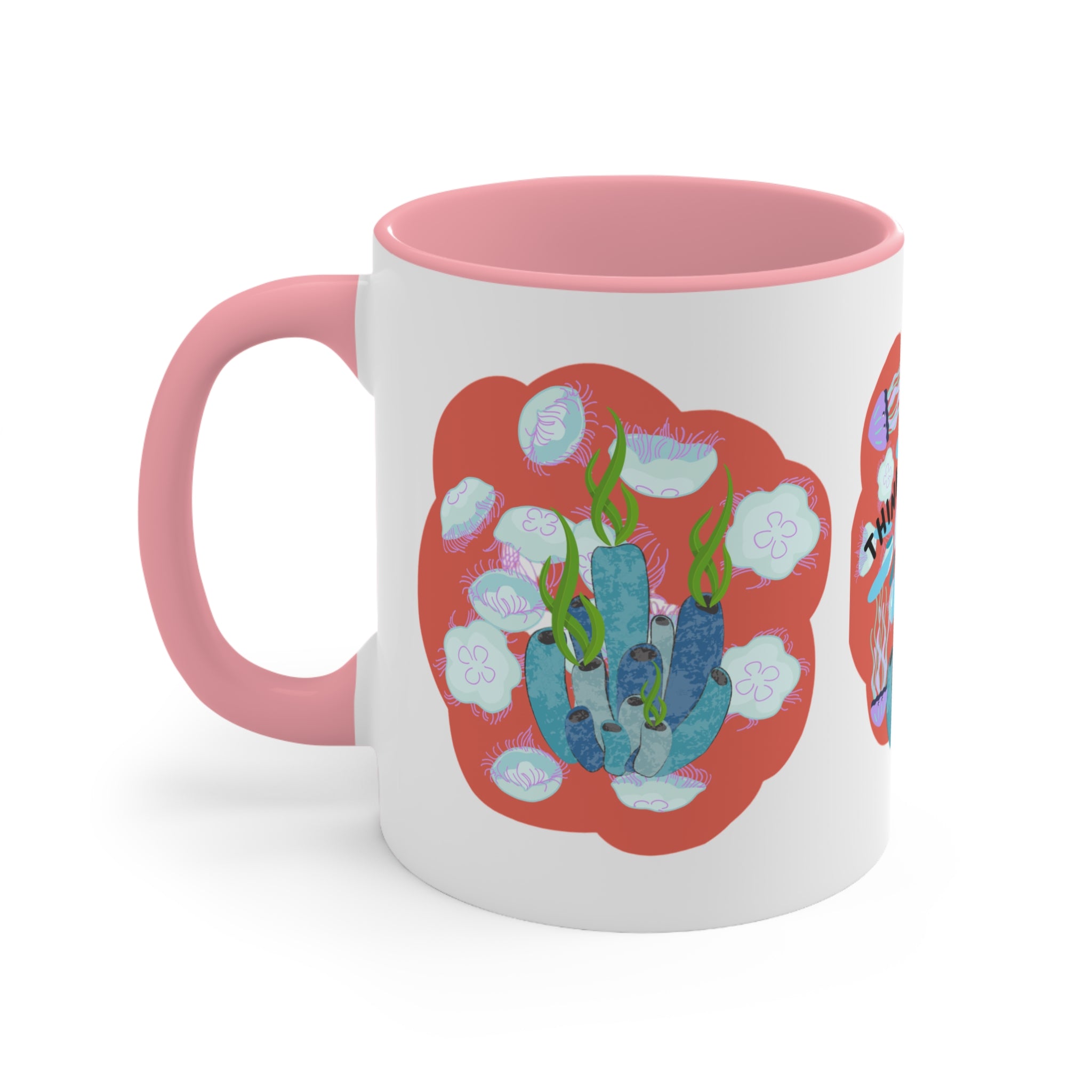 Thinking of You Accent Mugs | Colorful Ocean Design, Unique Gift for Coffee Lovers, Thoughtful Present for Friends, Home Decor, Sea Life Mug