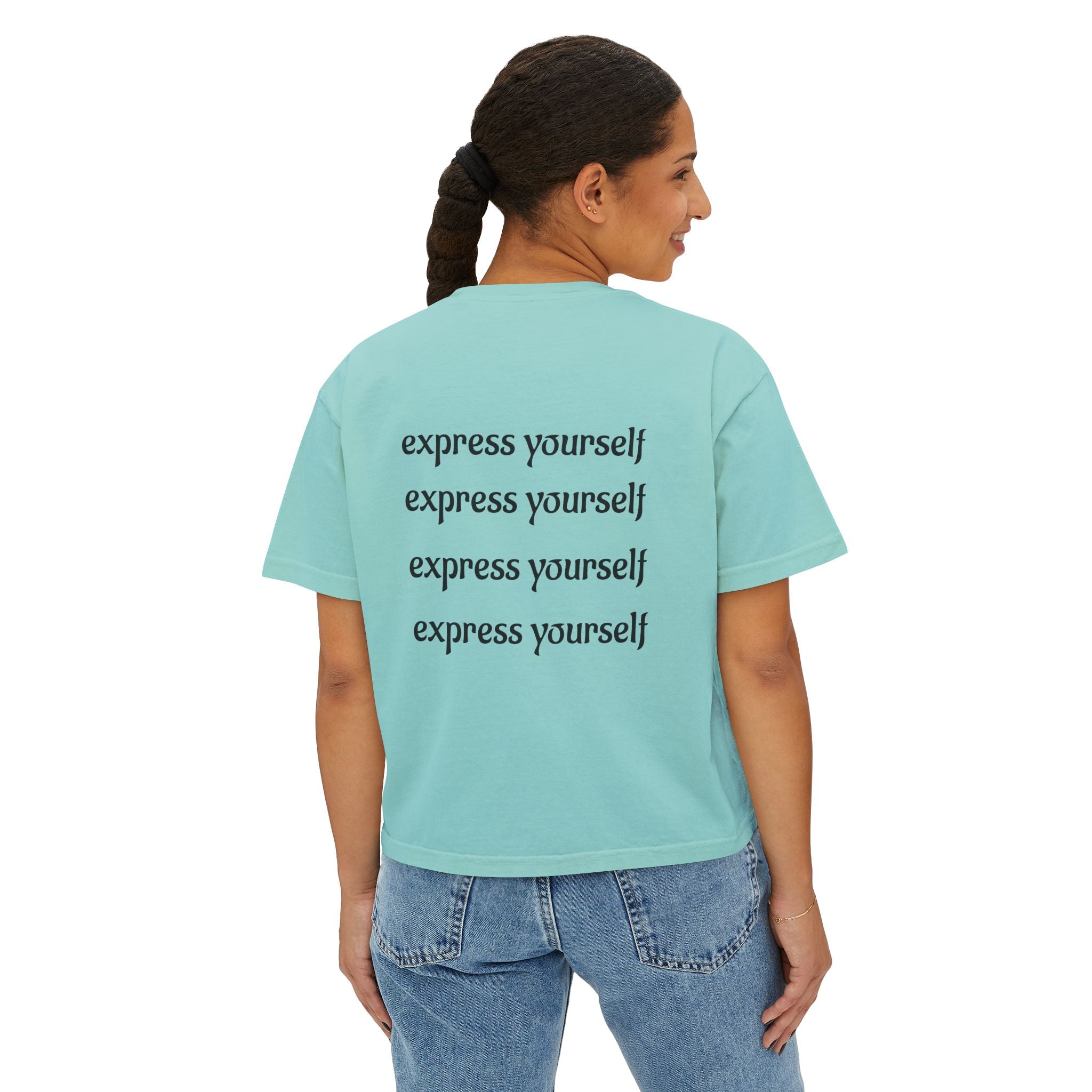 Express Yourself Women's Boxy Tee, Feminist T-Shirt, Artistic Graphic Top, Casual Summer Wear, Gift for Her