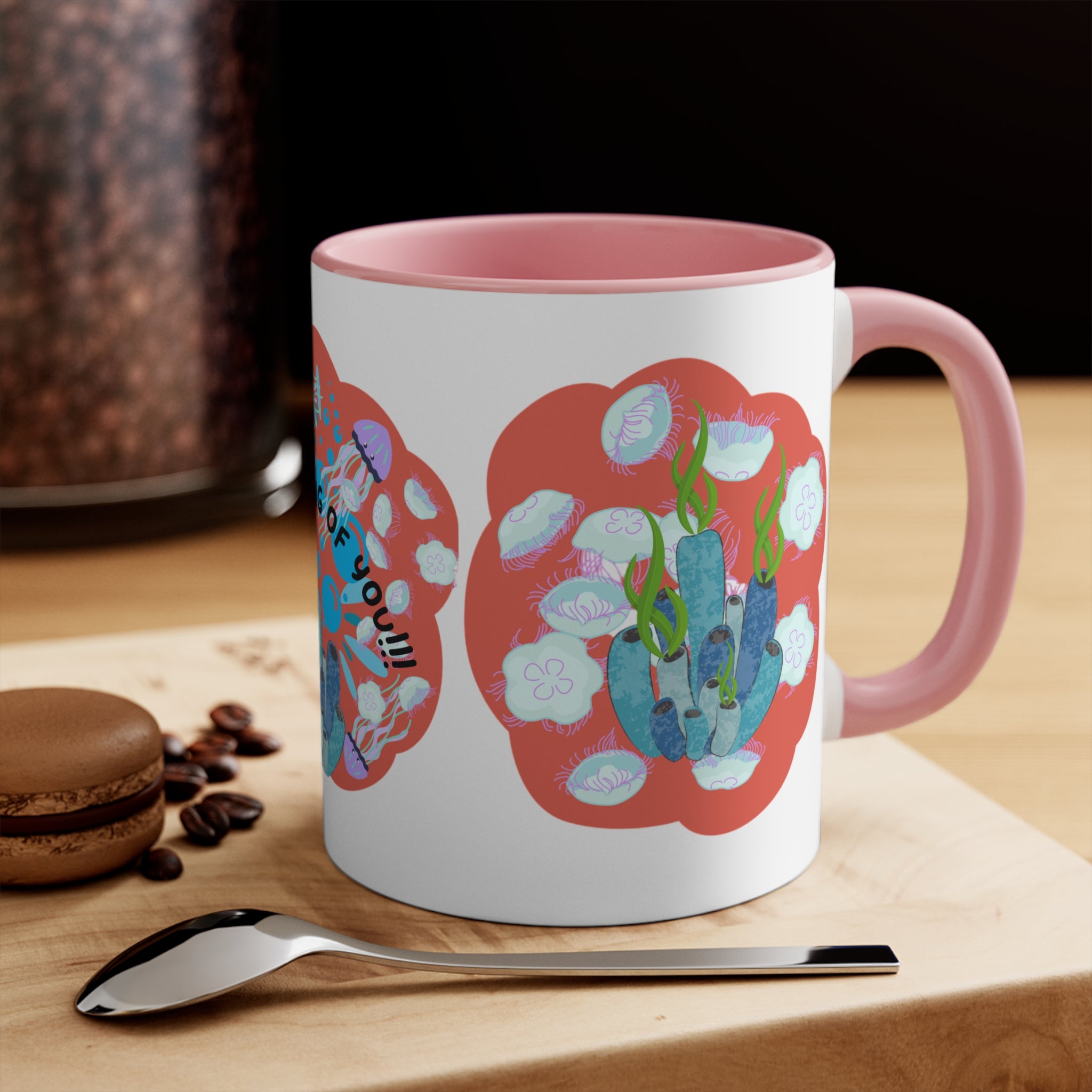 Thinking of You Accent Mugs | Colorful Ocean Design, Unique Gift for Coffee Lovers, Thoughtful Present for Friends, Home Decor, Sea Life Mug