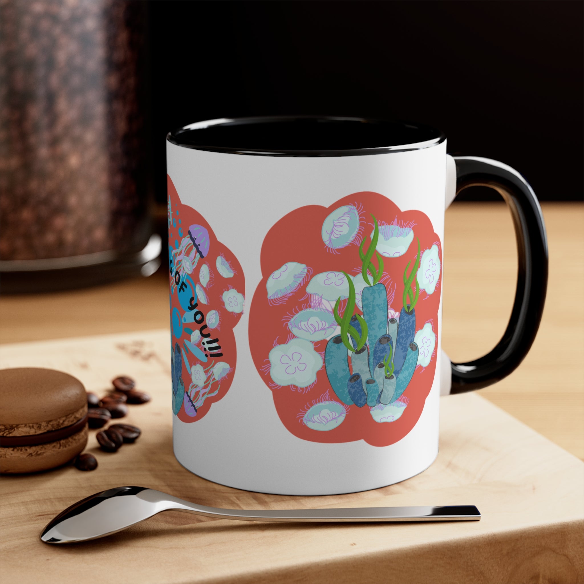 Thinking of You Accent Mugs | Colorful Ocean Design, Unique Gift for Coffee Lovers, Thoughtful Present for Friends, Home Decor, Sea Life Mug