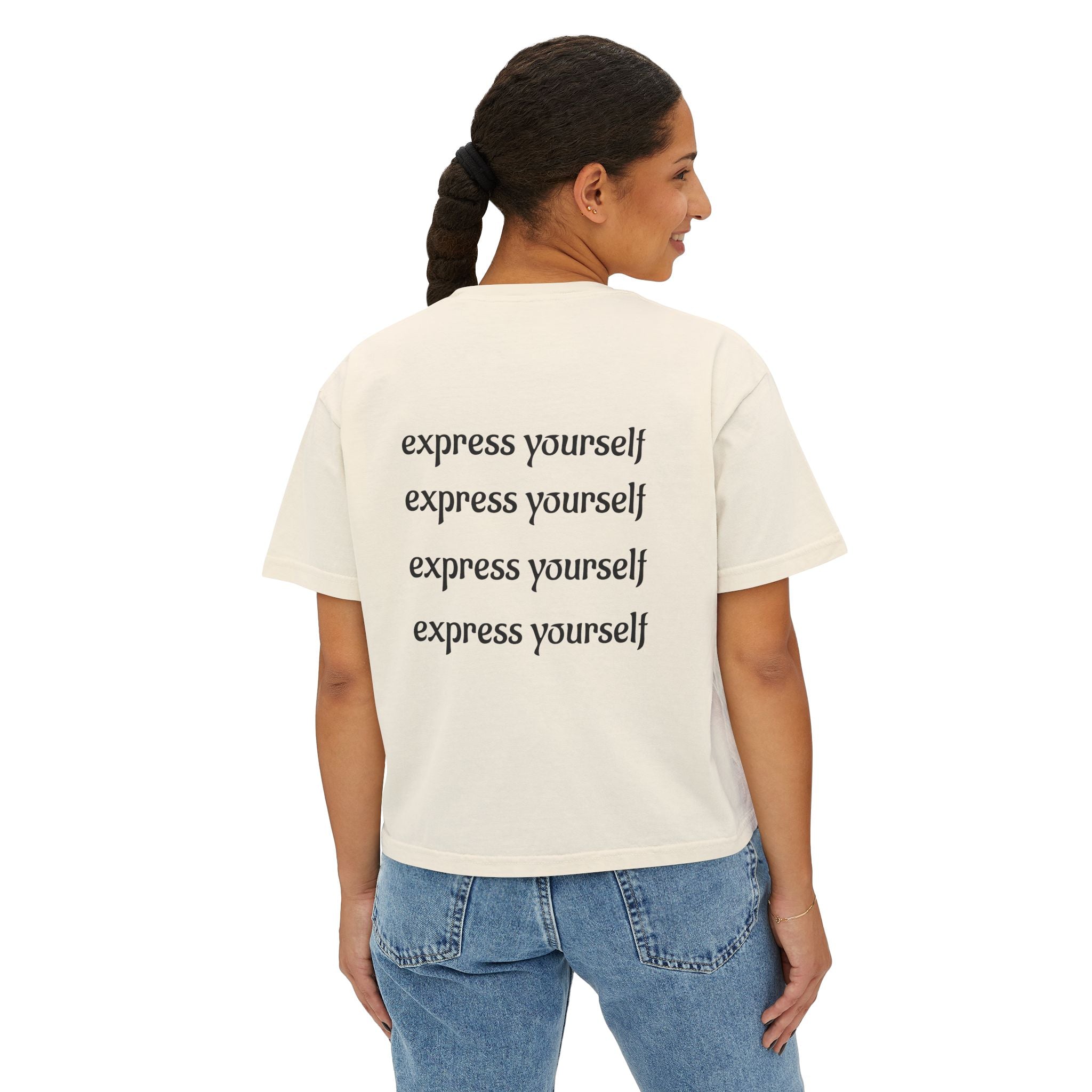 Express Yourself Women's Boxy Tee, Feminist T-Shirt, Artistic Graphic Top, Casual Summer Wear, Gift for Her