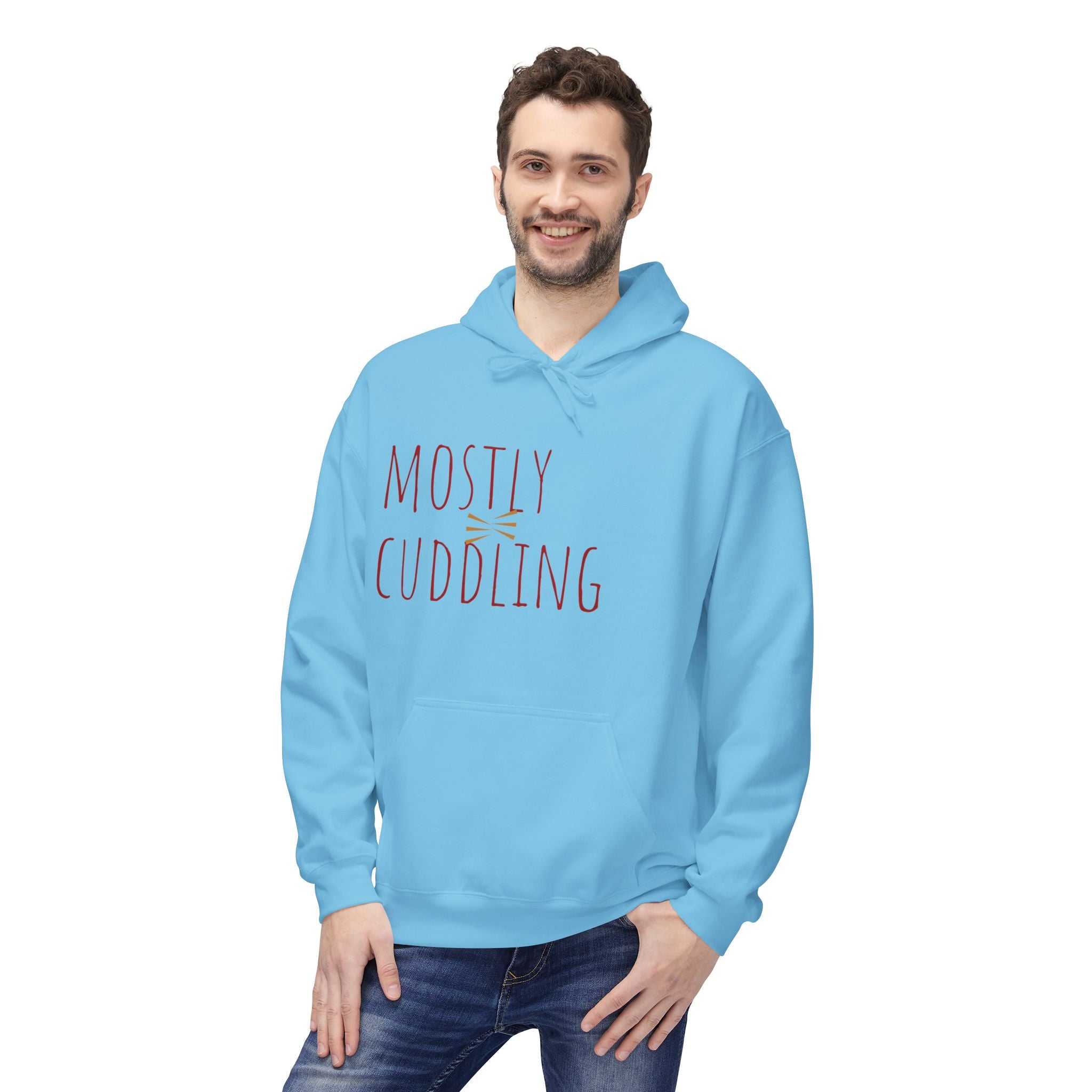 Mostly Cuddling Hoodie — "HappyMe"